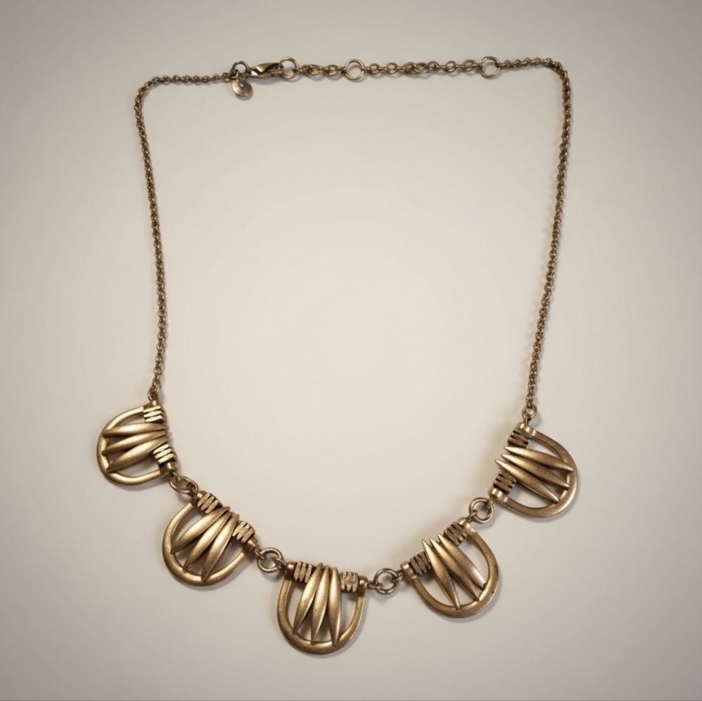 J. Crew Gold Toned Statement Necklace Preppy Y2K Chunky